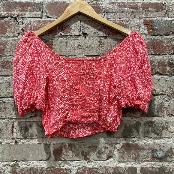 & Other Stories Viscose Floral Print Cropped Tie Front Top Size 4 - Picture 6 of 8